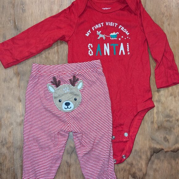 Carter's Christmas onesie & pants set, 6-9 months - Picture 1 of 3